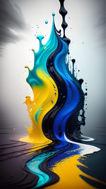 Liquid melted gradient abstract art