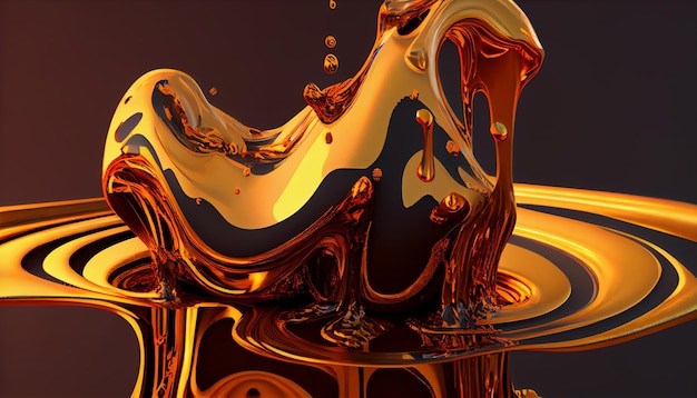 Liquid Molten Gold Generate Ai