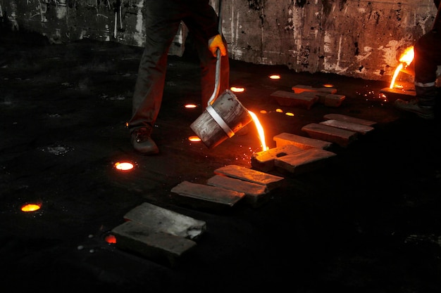 Photo liquid molten steel industry casting melting molding and foundry