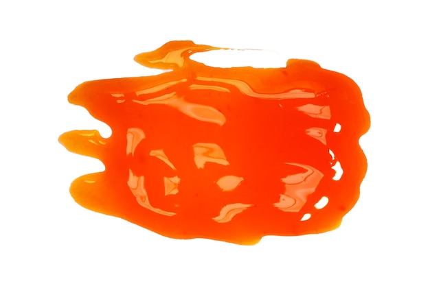 Liquid orange jelly isolated on white background