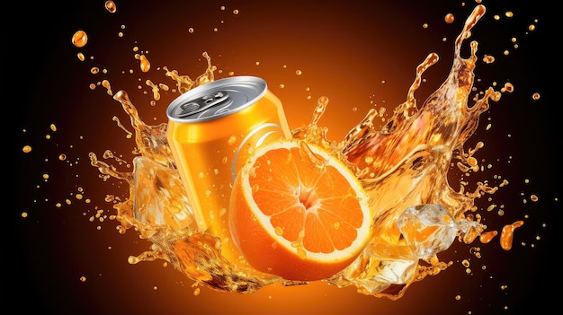 Жидкий апельсиновый содовый напиток.