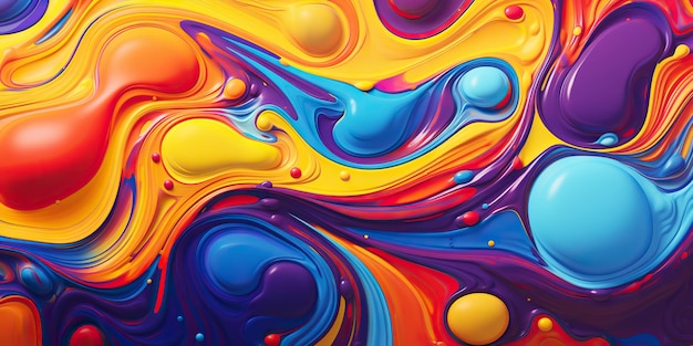 Liquid paint psychedelic swirls Trippy abstract acrylic background Generative AI