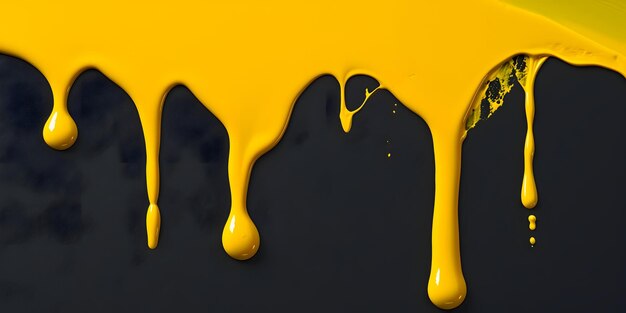 Photo liquid paint slowly pouring on a black background