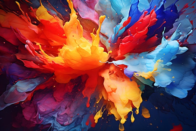 Liquid Palette Dance Color Explosion in Water Medium