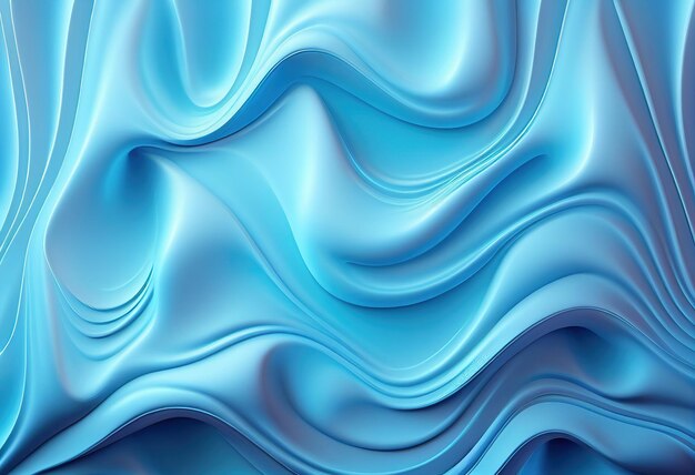 Liquid pastel blue wavy plastic texture Wrinkle illustration Ai generative