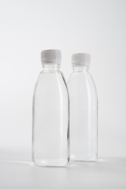 Liquid product on blank plastic container bottle