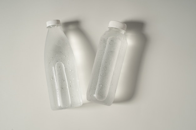 Liquid product on blank plastic container bottle