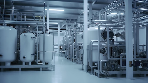Оборудование из нержавеющей стали с жидкой чистотой на современном молочном заводе