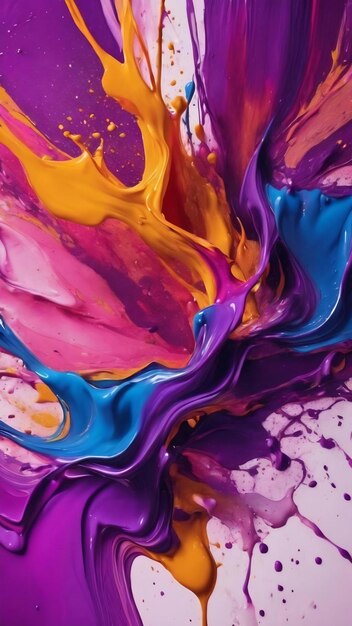 Liquid purple art painting abstract colorful background with color splash and paints modern art