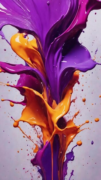 Liquid purple art painting abstract colorful background with color splash and paints modern art