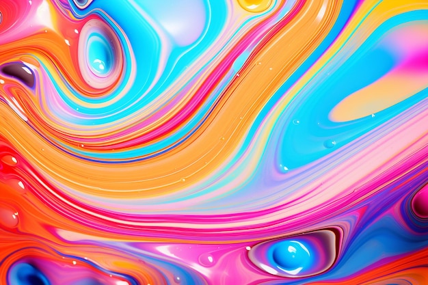 Liquid rainbow abstract paint design