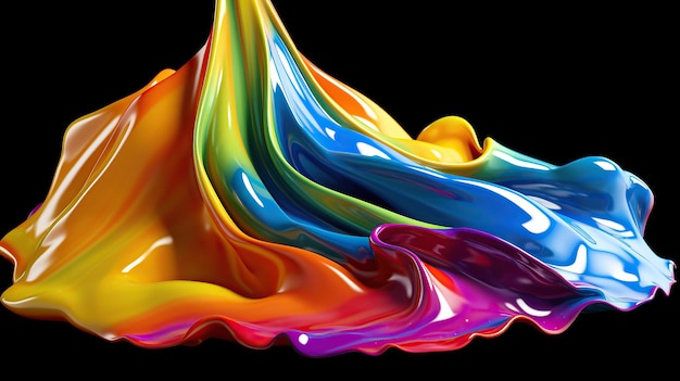 Liquid rainbow color background design generative ai