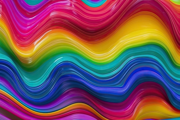 Liquid rainbow wavy plastic texture Wrinkle silicone sheet Generative AI