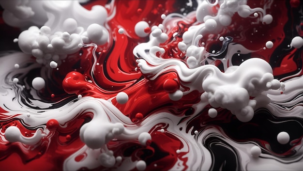 Foto sfondio bianco rosso liquido con effetto fumo