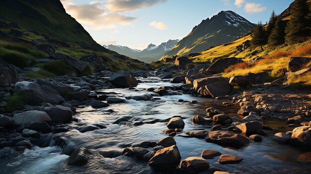 Liquid Serenade Pristine Water Cascading Over Rugged Stones