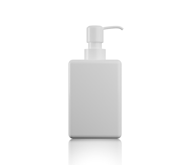 Liquid Soap cosmetics white Plastic Bottle Blank white mockup plastic bottle for cosmetic product isolated on white background 3d render illustration