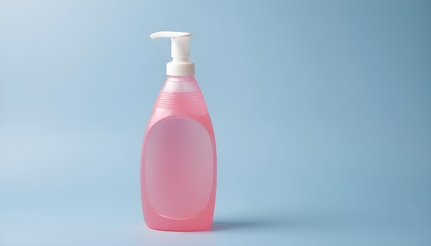 liquid soap or detergent in a plastic bottle