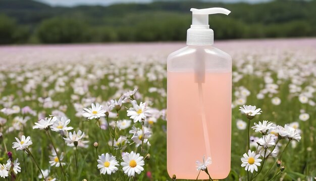 Photo liquid soap in a plastic bottle