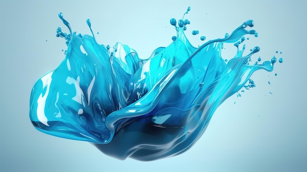 Liquid splash 3d illustration Generative Ai