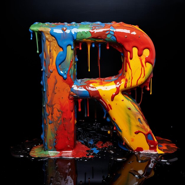 Photo liquid splash alphabet