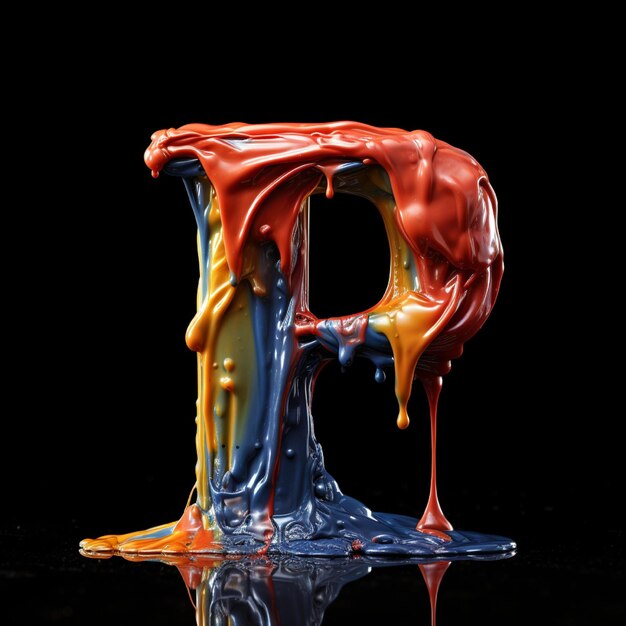 Photo liquid splash alphabet