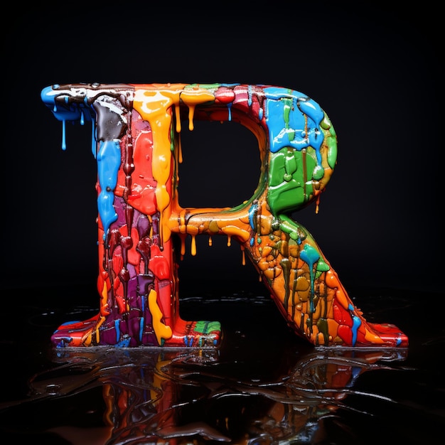 Photo liquid splash alphabet