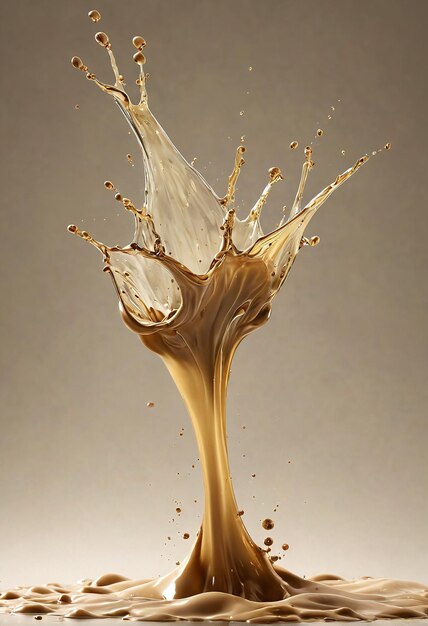 liquid splash product advertising a splash of chocolate on a white background