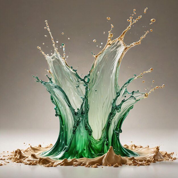 liquid splash product advertising a splash of green liquid