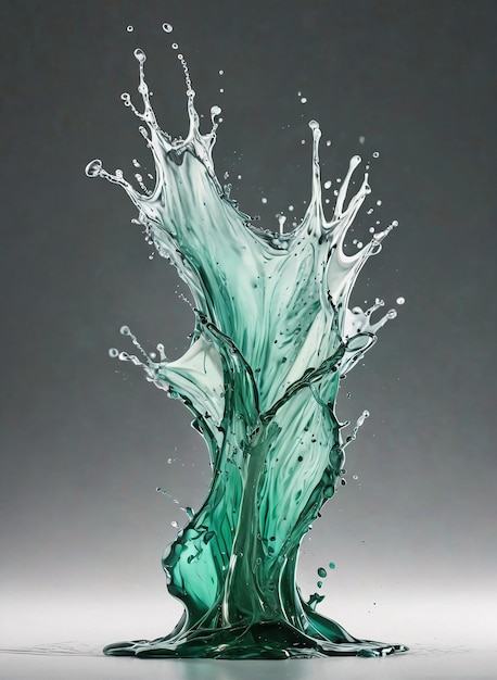 Photo liquid splash product advertising a splash of green liquid