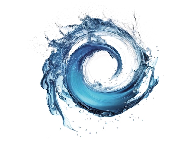 Photo liquid splashes abstract water spiral generative ai