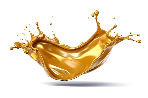 A liquid splashing out of a white background