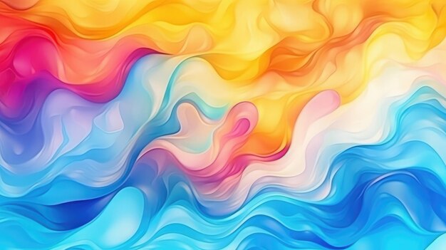 A liquid wave on an abstract background Watercolor style Generative AI