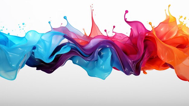 Liquid wavy colorful splash isolated on a white background