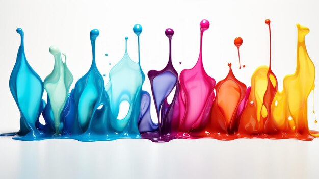 Liquid wavy colorful splash isolated on a white background