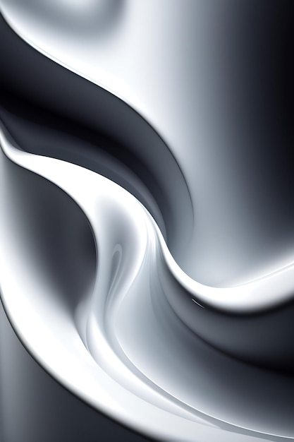 Liquid white and silver shapes of different form and sizes