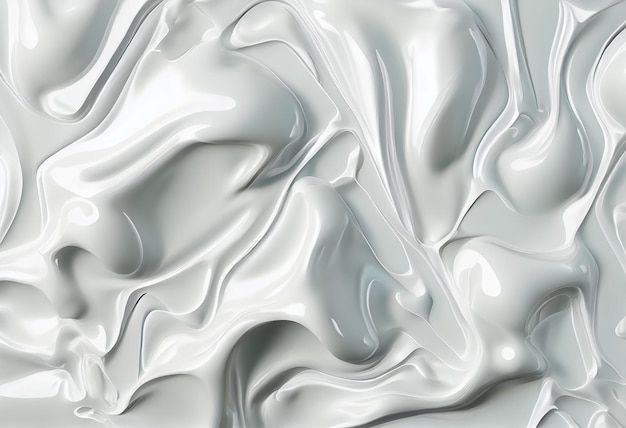 Liquid white wavy plastic texture Wrinkle silicone sheet Wrinkle background Notches of rubber sheet Art illustration Generative Ai