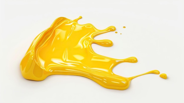 Liquid yellow gel or serum on white isolated background