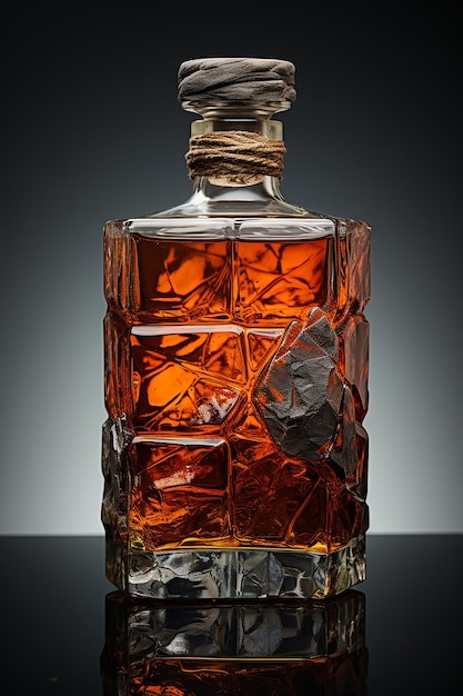 Liquor_transparant_bottle_transparent_glass_cubic_shape