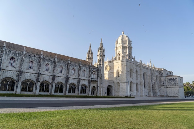 Lisbon jeronimos monastery at sunset