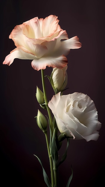 Lisianthus flower macro photo wallpaper background AI Generated