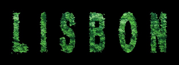 Lissabon belettering Lissabon Forest Ecology Concept