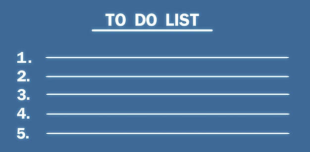 To Do List on blue background.