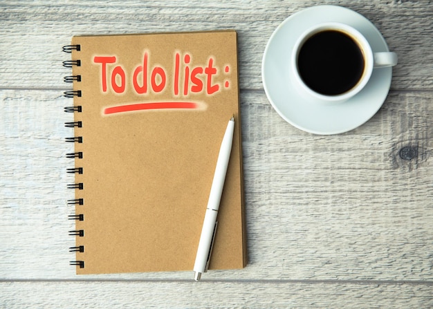 To do list on notepad