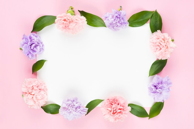 List of paper with frame of flowers and leafs