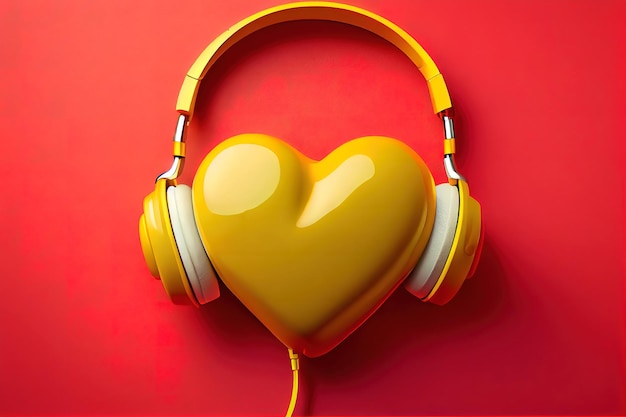 Listen to your heart Love music concept Generative Ai