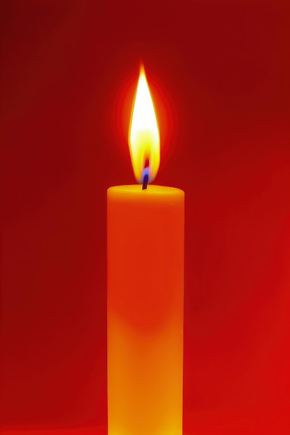 Зажженная свеча с пламенем на ней