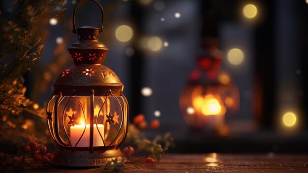 Lit Candle on Wooden Table