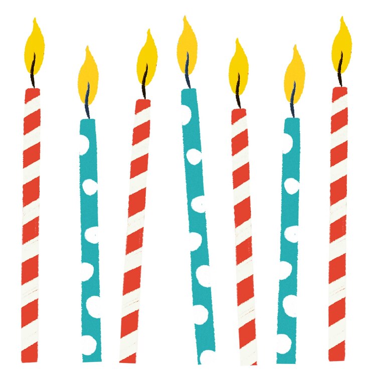 Photo lit candles png sticker birthday cake decoration transparent background