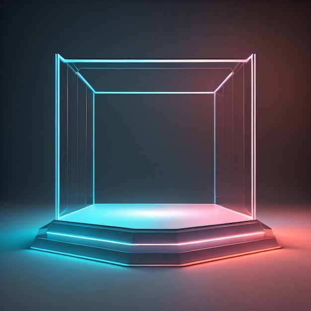 A lit up glass object with a blue light on it.