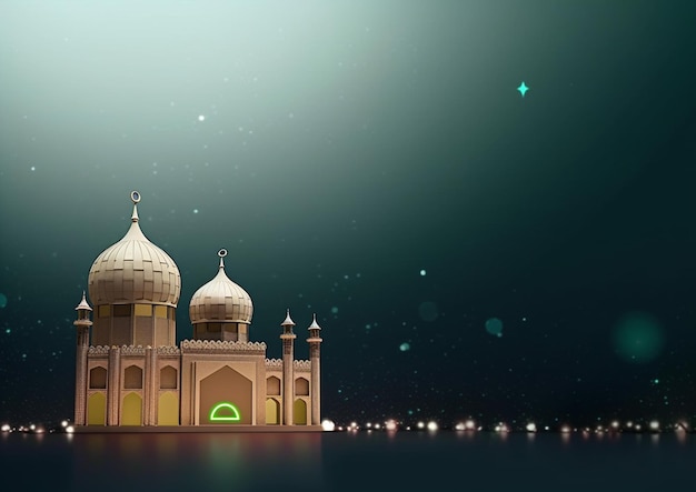 A lit up picture of a building with a blue background and a green light that says " taj mahal ".
